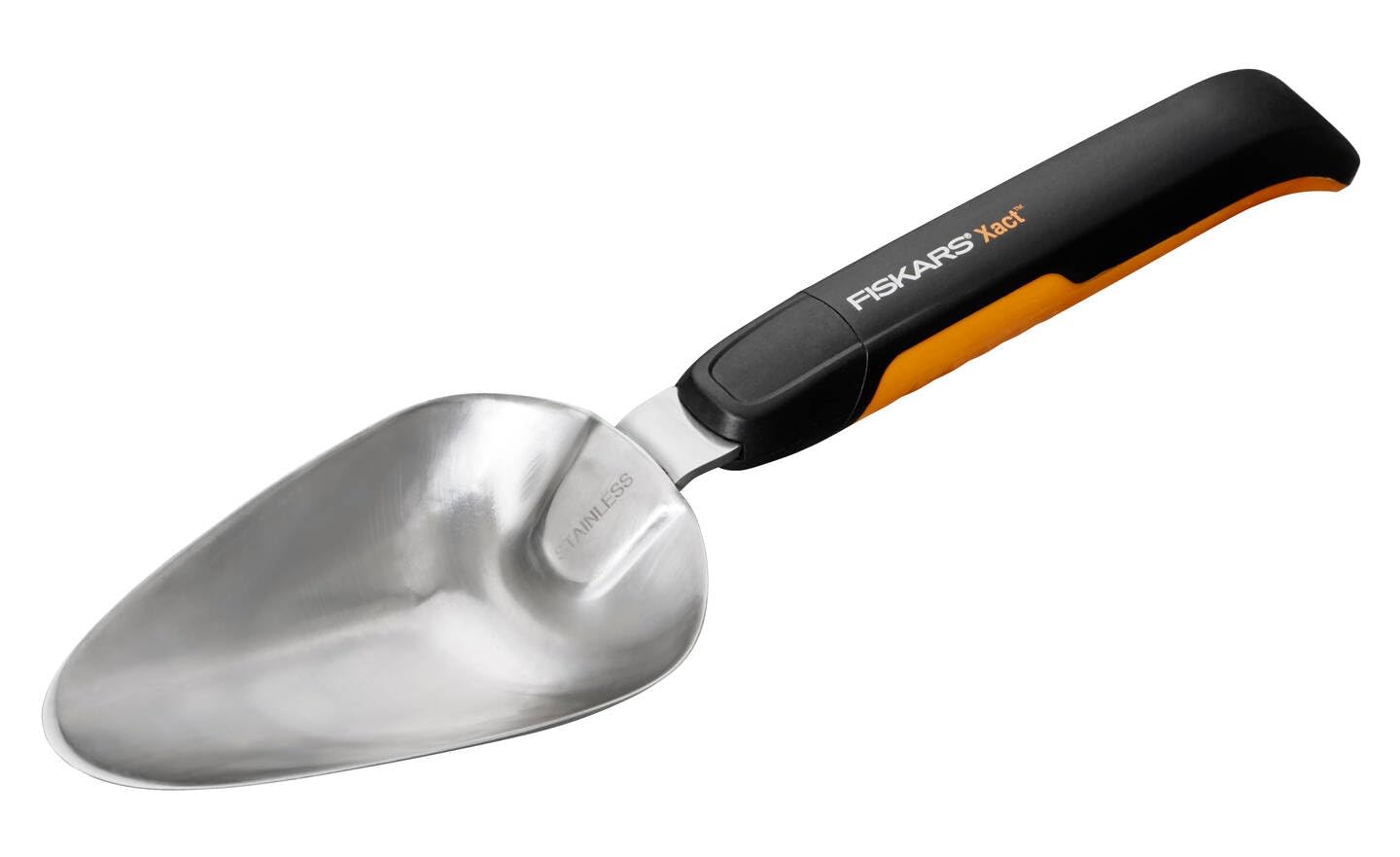 Fiskars Xact Trowel, Length: 37.5 cm, Black/Orange, Stainless Steel/Plastic, 1027043