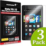 Fire HD 10 2015 Screen Protector - Pasonomi® [3-PACK] [HD Clear] Premium Anti-Glare Screen Protector For Amazon Kindle Fire HD 10