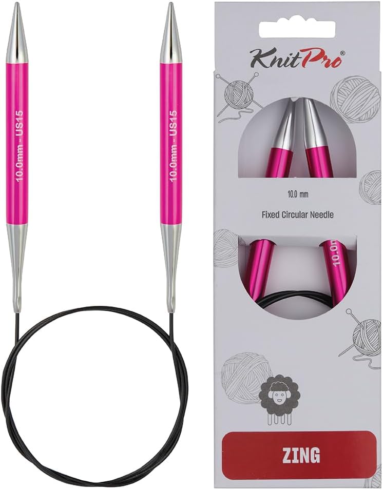 KnitPro Zing Fixed Circular Needles 40" 100cm Size 10.00mm