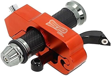 SuperPremium Motorcycle Lock - A Grip/Throttle/Brake/Handlebar Grip Metallic Lock, Anti Theft Secure Your Motorbike, Bike, Scooter, Moped or ATV in Under 5 Seconds.! from (Orange)
