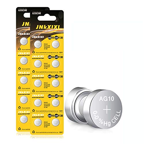JNKXIXI 20 Pack AG10 LR1130 LR54 389 189 SG10 Button Cell Coin Battery