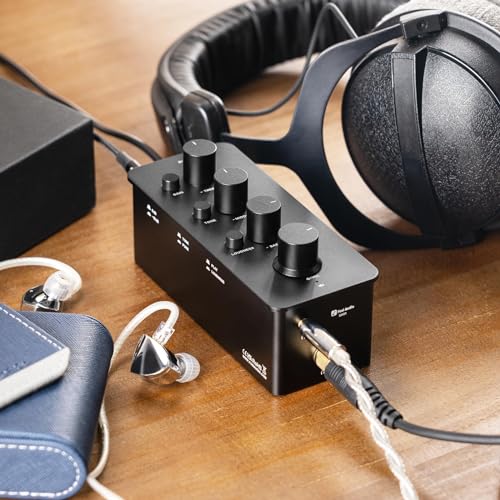 Fosi Audio SK01 Headphone Amplifier Equalizer Preamp with Bass Midrange Treble Tone Control and Loudness Compensation Portable Class A Analog Amp for Electric Guitar Instrument with 3.5/6.35mm Jacks
