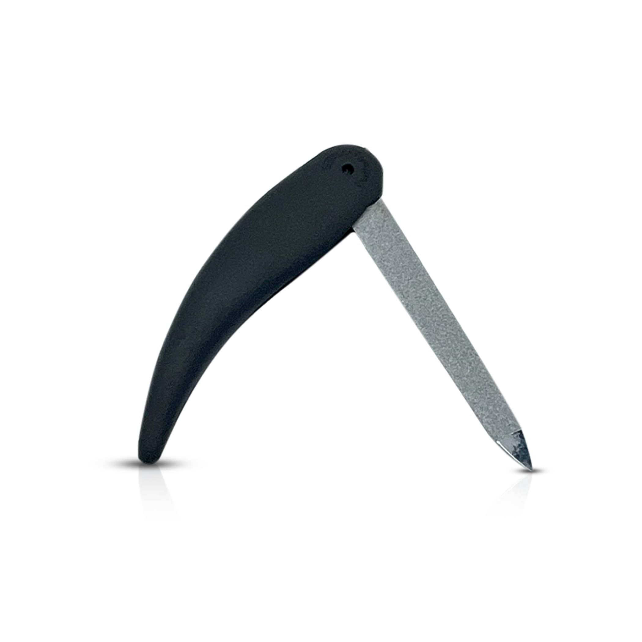 REMOS Sapphire Nail File Folding Pocket Nail File Black, Dual-Sided for Gel Nails, Acrylic Nails & Natural Nails - Compact, Hygienic & Ideal for Travel & Manicure - Length 7.5cm/13.5cm