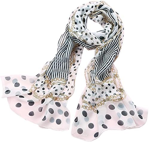 YLSH, Dot Rhythm, silver Elegant Luxury Fashion 100% Silk Scarf Classic Premium Vintage Shawl Wrap Art