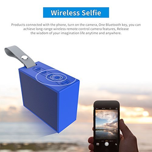 Ifecco Portable Wireless Speaker, Bluetooth 4.1 Waterproof Speaker with Built-In Mic Perfect Speaker for Outdoor, Beach, Shower & Home (Blue)