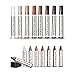 COSIEST 17 Pieces Wood Furniture Repair Kit Scratches Restore Set w 8 Touch Up Markers 8 Filler Crayon Sticks 1 Sharpener
