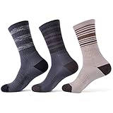 SOLAX 72% Merino Wool Women’s Hiking Socks Mens Outdoor Trail Crew Socks 3 Pack