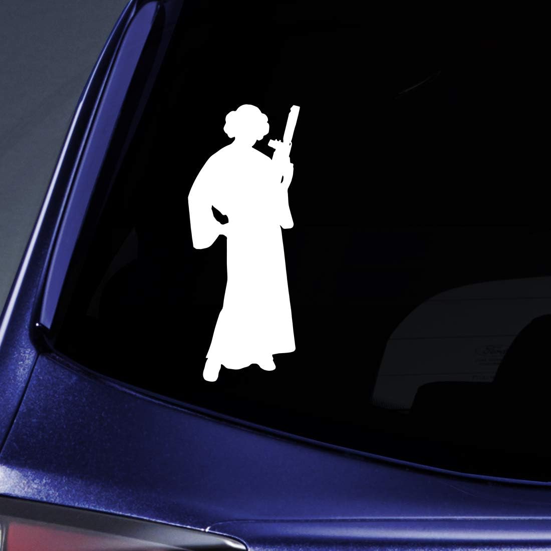 Bargain Max Decals Star Princess Silhouette Sticker Decal Notebook Car Laptop 5.5" (White)