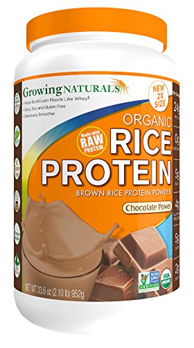 Growing Naturals Organic Rice Protein Powder, Chocolate, 952 Gram (Best Tasting Brown Rice Protein Powder)