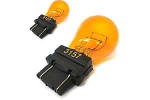 Carall 2 PCS Car Halogen Bulbs 3157 Amber T25 PY27/7W 12V 27/7W W2.5x16q, For Headlight Car Bulbs, Beam Low/High Beam Fog Light Replacement