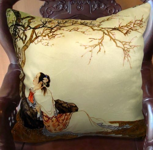 FablegentXH2004 - Elegant Decorative Throw Pillow Cover - Ancient Chinese Beauty Design on Both Sides