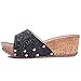 Alexis Leroy Women Comfortable Fashion Wedge Glitter Sequins Sandals Shoes