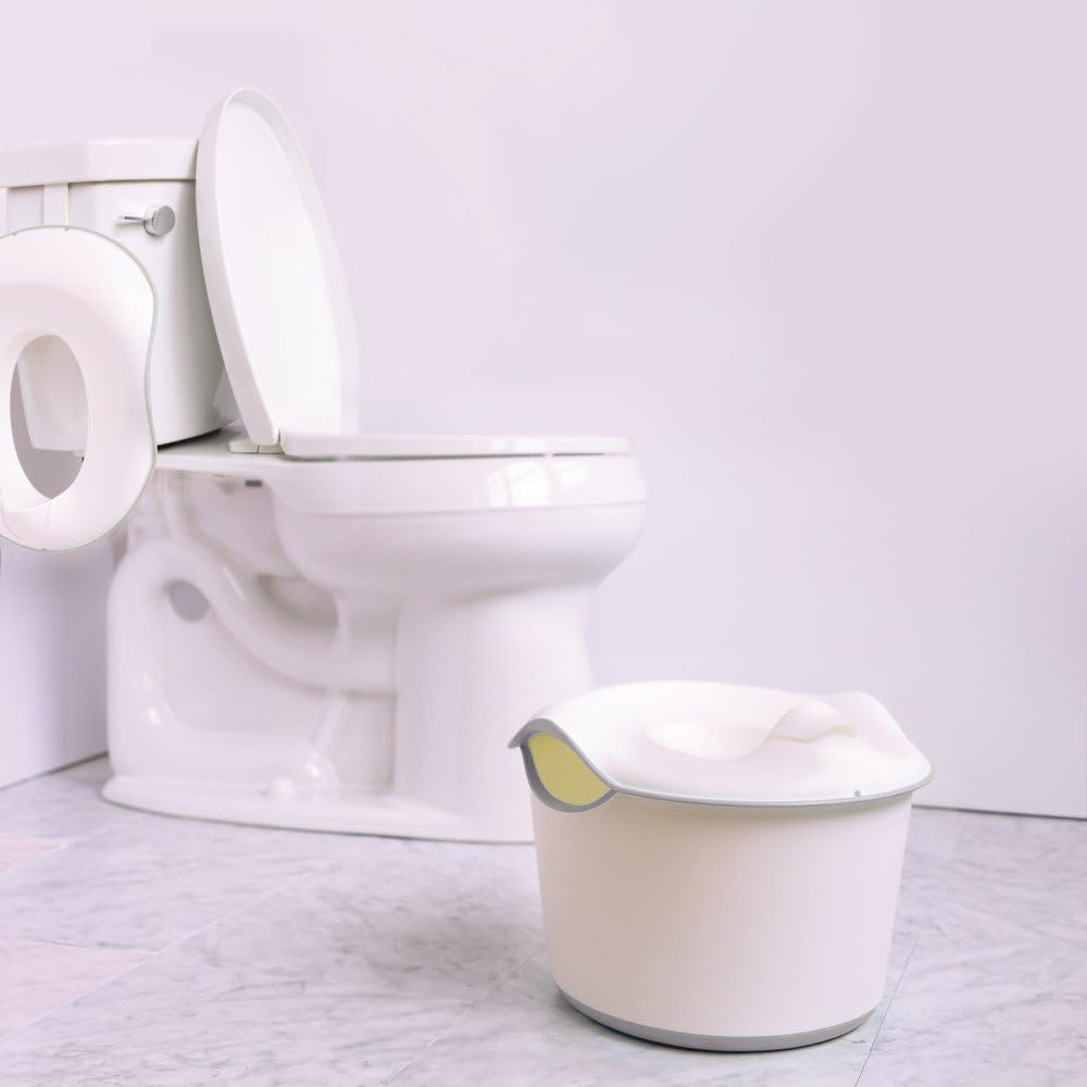 Ubbi Adjustable Toilet Trainer with Built-In Handles and Included Potty Hook for Easy Storage Grey - Image 5