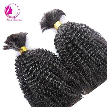 Amazon Com Afro Kinky Curly Virign Mongolian Bulk Human Hair For