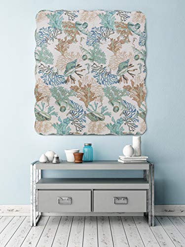 Barefoot Bungalow GL-1810ATHR Atlantis Throw Blanket, 50x60-inch, Jade