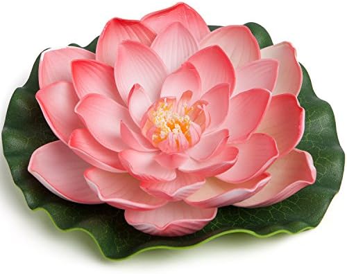 Simply Essentials Best Floating Flowers Set of 6 for Weddings - Pools - Holidays - Aquarium - Wedding Decorations - Hot Tubs - Large - 8 1/2 Inch Each (Coral)