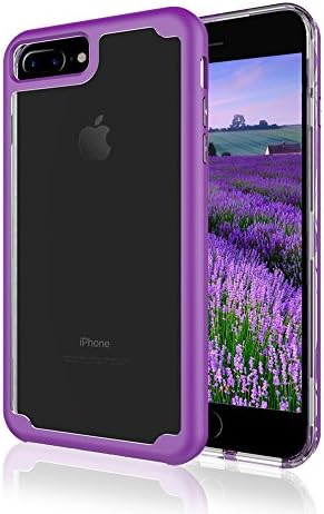 iPhone 8Plus Case Crystal Clear, iPhone7 plus Case, Deedose Protective Case Cover [Slim Fit][Support Wireless Charging] with Dual Layer and Enhanced Grip for Apple iPhone 8 Plus/ 7 Plus (Purple)