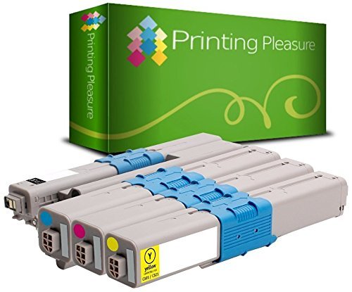 4 (FULL SET) Compatible OKI C301/C321 Toner Cartridges for OKI C301 C301DN C321 C321DN MC332DN MC342DN MC342DNW MC342W - Black/Cyan/Magenta/Yellow, High Yield