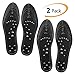 2 Pairs Black Massaging Insoles, Acupressure Magnetic Massage Insoles |Oumers Foot Massager Shoe-pad Foot Therapy Reflexology Pain Relief Shoe Insoles |Unisex Washable and Cutable