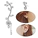 Ear Crawler Earrings Leaves Climber Ear Cuff Chandelier Rhinestone Wrap Pin Asymmetric Flower Tassel Stud Silver Plated
