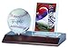 MLB Dark Wood Base Ball and Card Holder,8.2 x 6.5 x 4.7 inches,Multicolor