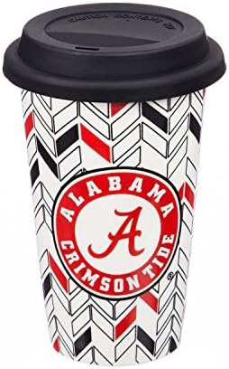 Team Sports America University of Alabama Personalizable Ceramic Travel Coffee Mug, 10 ounces, with Team Color Markers