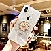 DMaos Xs Max Case with Ring Holder, Embed Diamonds Design for Women, Soft TPU Crystal Clear Slim Cover with Rhinestone Kickstand - Flower 4.2+28