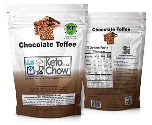 Keto Chow Keto Meal Replacement Shake: delicious, easy meals for keto diet, complete keto meal, on the run keto meal (Chocolate Toffee, 21 Meals)