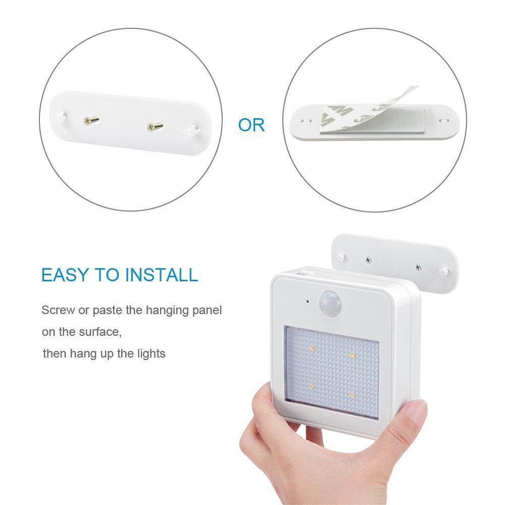 Rechargeable Motion Sensor Lights - Solarmks New Design Cordless Night Light, Safe Lights for Closet, Cabinets, Stair, Attic, Hallway, Warehouse, Garage (White, Pack of 2)