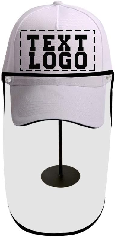 Custom Baseball Cap with Safety Face Shield, Protective Hat with Removable Eye Protection Full Face Outdoor Sports Dust-Proof, Anti-Fog, Anti-Sneeze，Anti Spitting (ZD-White)