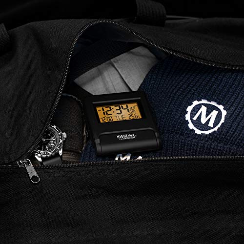 Marathon Atomic Travel Alarm Clock with Auto Night Light Feature