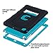 ULAK iPad 5th 6th Generation Case, iPad 9.7 inch Cases,Three Layers Heavy Duty Sturdy Shockproof Protective Stand Case Kickstand Soft Silicone Cover for Kids Apple iPad 9.7 2017/2018, Black/Aqua Blue