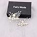 Fairy Moda Bridal Hair Pins Leaf Wedding Hair Accessories Boho Hair Clips with Simulated Pearl (Set of 3)