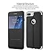 iPhone 8 Plus Case,iPhone 7 Plus Case [Touch Series][View Window], Folio Flip PU Leather Case,Magnetic Closure, Unique Case for iPhone 8 Plus/iPhone 7 Plus with Stand, Metal Sensor 5.5 inch (Black)