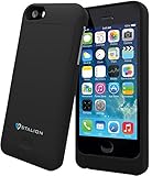 iPhone 5 5S SE Battery Case: Stalion Stamina Rechargeable Extended Charging Case 2200mAh [Apple MFi Certified](Jet Black)