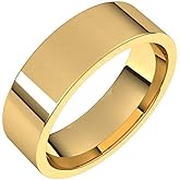 Sonia Jewels Solid 14k Yellow Gold 6mm Flat Comfort Fit Wedding Band Ring Classic Plain Traditional - Size 9