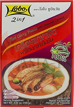 Lobo 2 in 1 Rote Currypaste mit Kokoscreme 100g Thailand