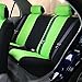 FH Group Car Seat Covers Full Set Flat Cloth Seat Covers Green, Rear Solid Bench Car Seat Cover and Universal Fit Combo Non-Slip Dash Grip Pad Car Seat Protector Cars Trucks SUV Interior Accessories