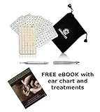 Auriculotherapy Kit Ear Acupressure including 600 Vaccaria Ear Seeds, 1 Tweezer, 1 Probe + eBook with Acupuncture placement chart by Samba Life