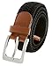 Women's Stretch Belt Braided Elastic Stretch Belt Casual Weave Canvas Fabric Woven Belt 1-3/8