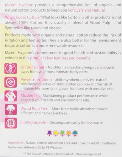 Maxim Ultra Thin, Winged, Chlorinie Free, Hypoallergenic Pads, Daytime, 10 Count Box