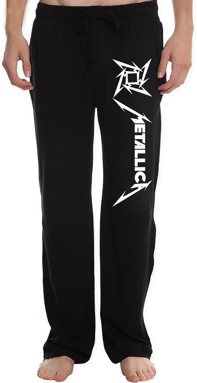 XJIXI Men's Metallica Band Running Workout Sweatpants Pants M Black