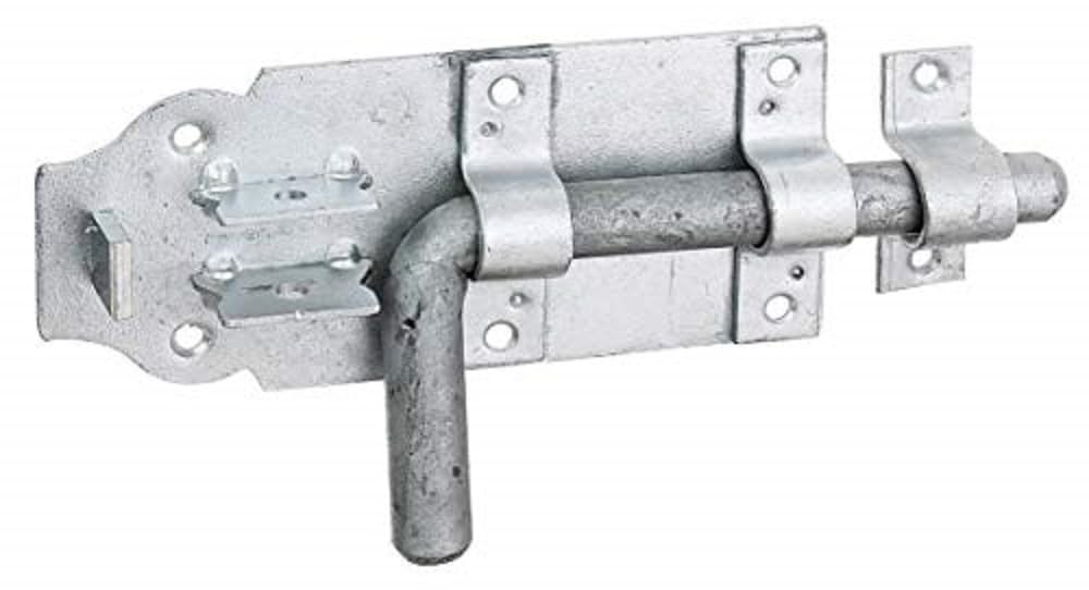 Bolt Lock with Round Handle and Fixed Tab, galvanised., 124359