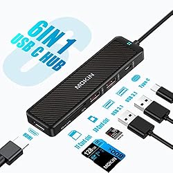 USB C Hub 4K@60Hz, MOKiN 6 in 1 USB C to USB