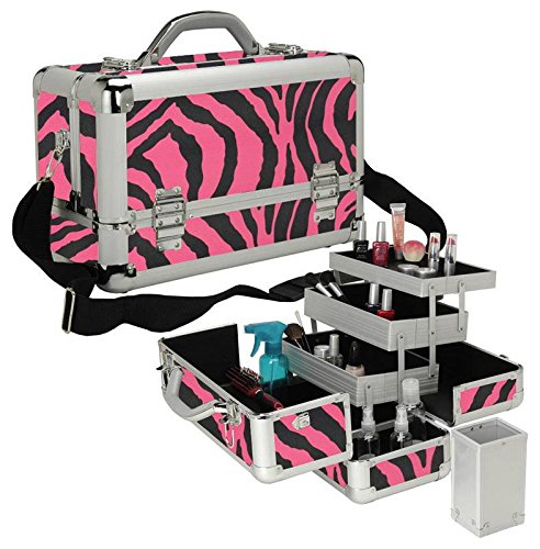 Professional 3-Tier Makeup Case Color: Pink Zebra