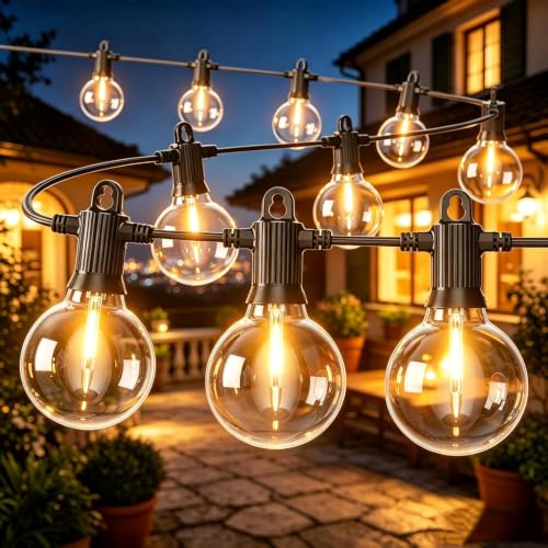 Outdoor String Lights 50FT G40 LED IP65 Waterproof Patio Hanging… at Amazon