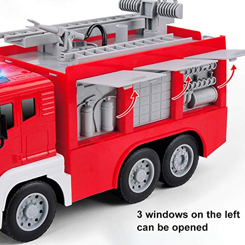 Gizmovine Fire Truck Toys for 3 Years Old Boys with Water Pump Lights