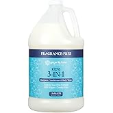 Ginger Lily Farms Botanicals Kid's 3-in-1 Shampoo, Conditioner & Body Wash, Tear-Free Formula, 100% Vegan & Cruelty-Free, Fragrance-Free, 1 Gallon (128 fl oz) Refill