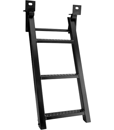RIGCRAFTOR [Folding Ladder] Professional Ladder, 2 Anti-Slip Steps, 3 Points of Contact, Safe Ascent and Descent, Quick Access Flatbed/Trailer/ Semi-Trailer, Yellow | Silver, 12.47 kg