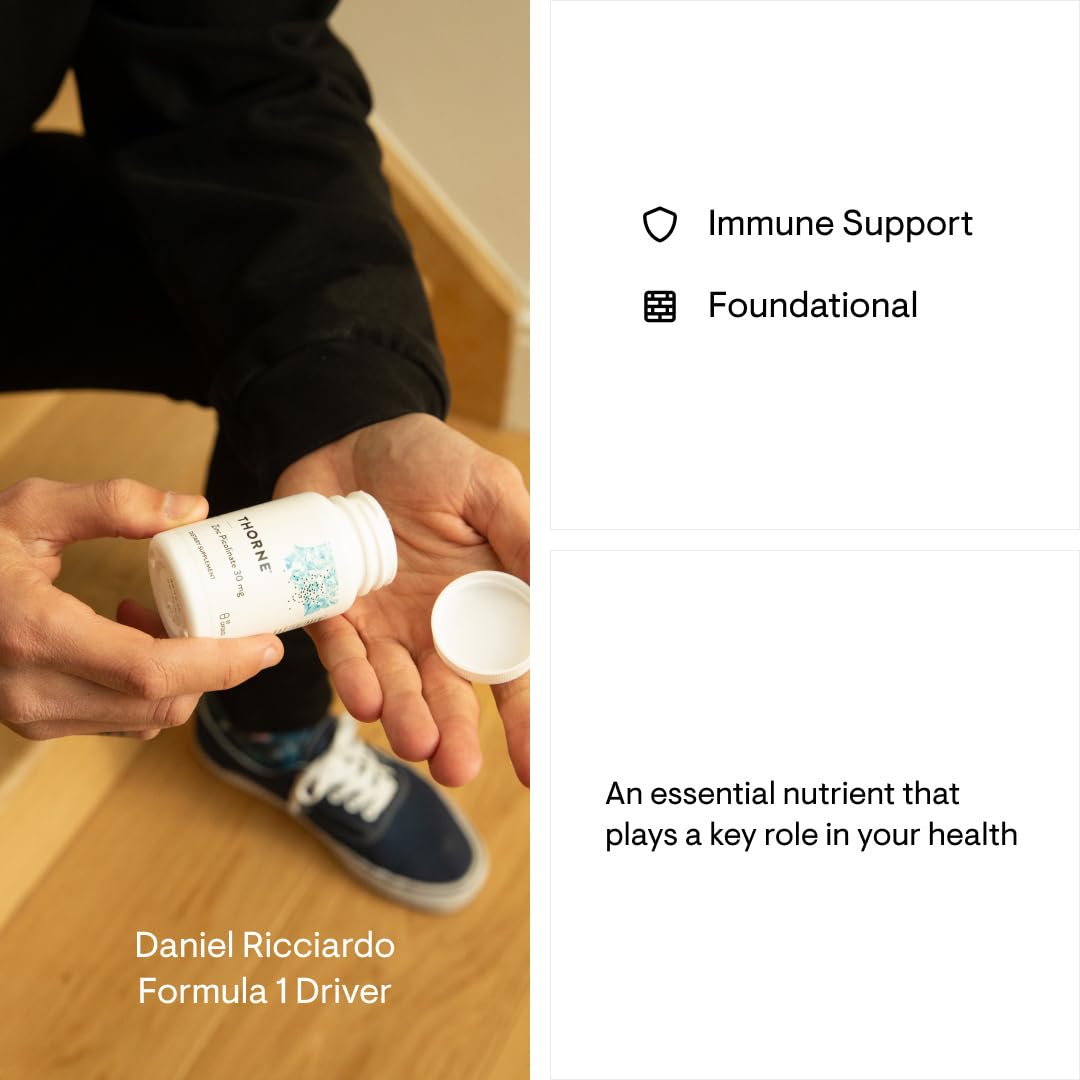 THORNE Zinc Picolinate 30 mg - Well-Absorbed Zinc Supplement for Growth and Immune Function* - 60 Capsules